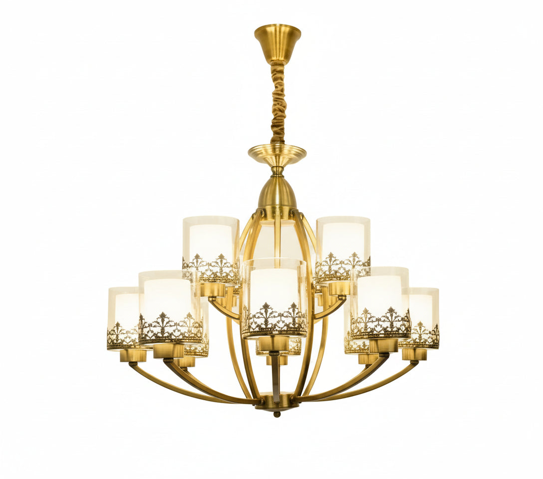 HUA QIANG WANG modern 5-light glass chandelier pendant