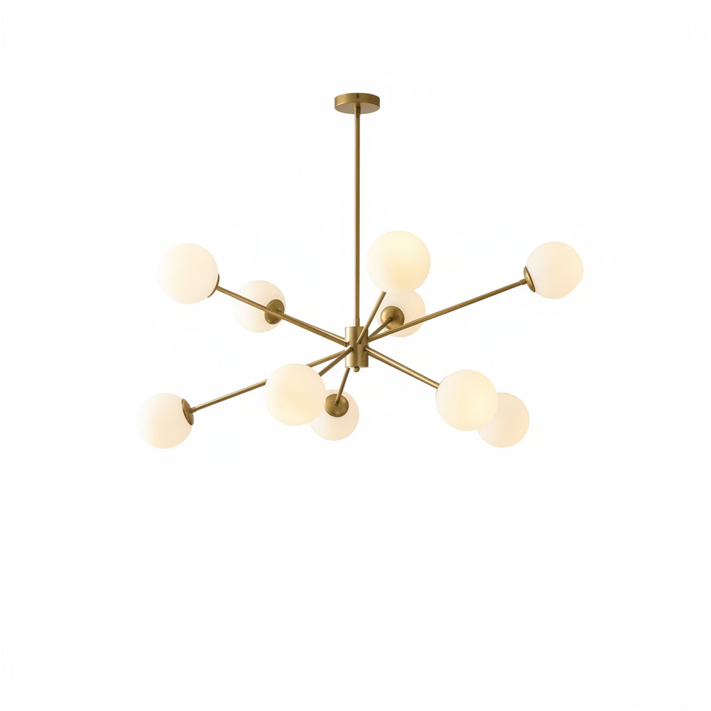 BOKT 10-light mid-century modern sputnik chandelier with glass globes