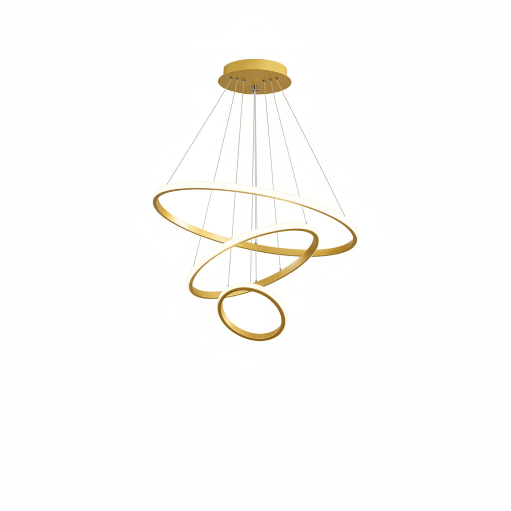 Modern LED 3 ring pendant light with remote
