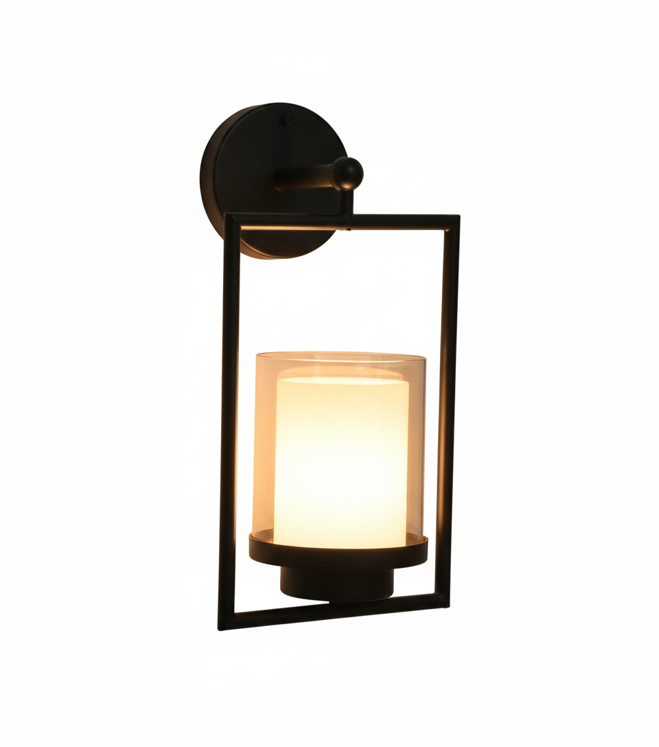 classic black rectangular bedroom wall lamp