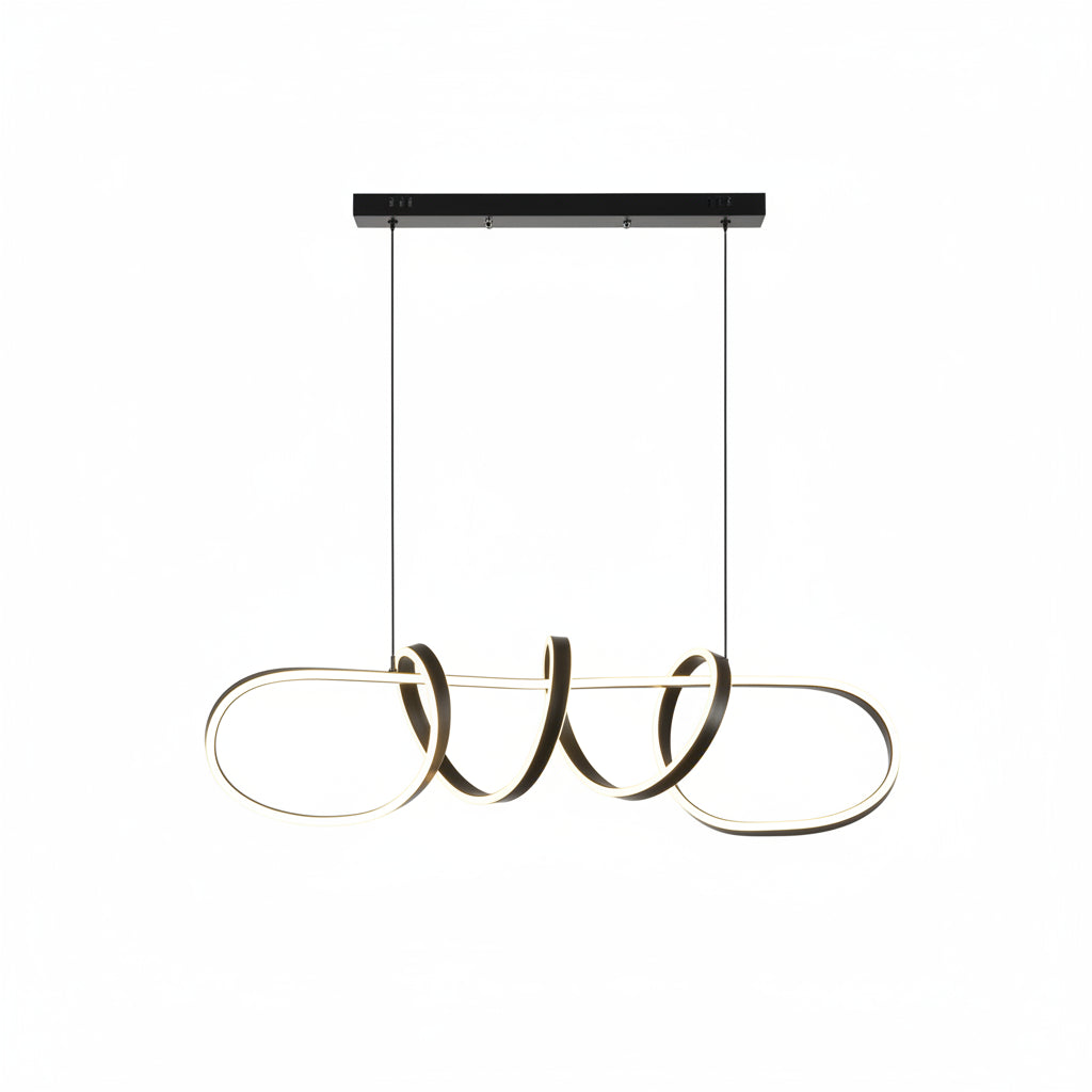 100cm black LED chandelier modern island pendant light