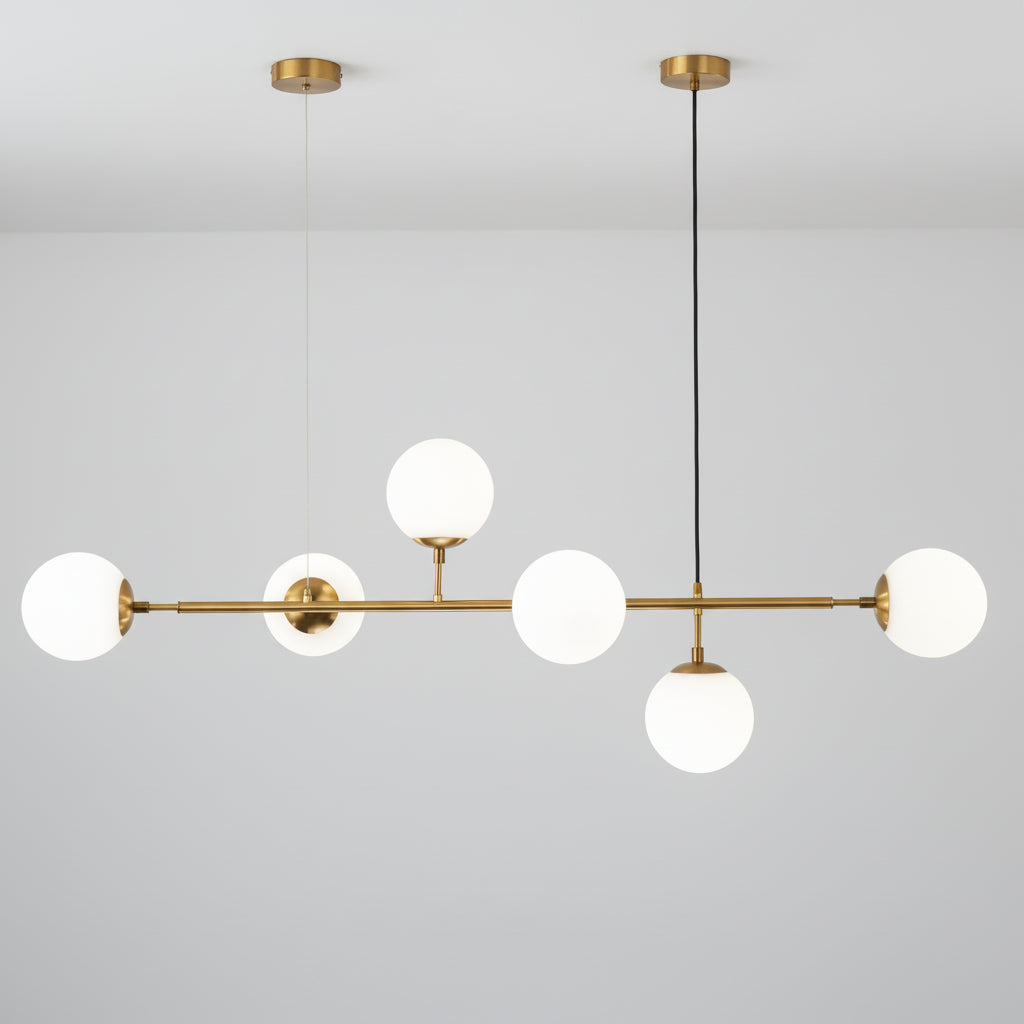 Modern Nordic 6-Light E27 glass ball pendant light