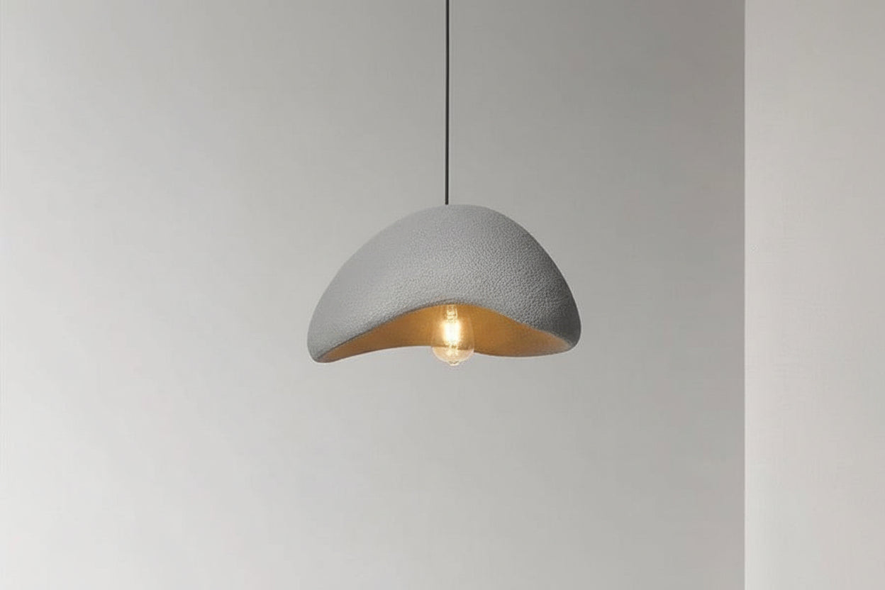 Gray E27 hanging pendant lamp Wabi-Sabi style lighting